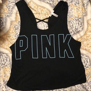 PINK tank with open criss cross back
